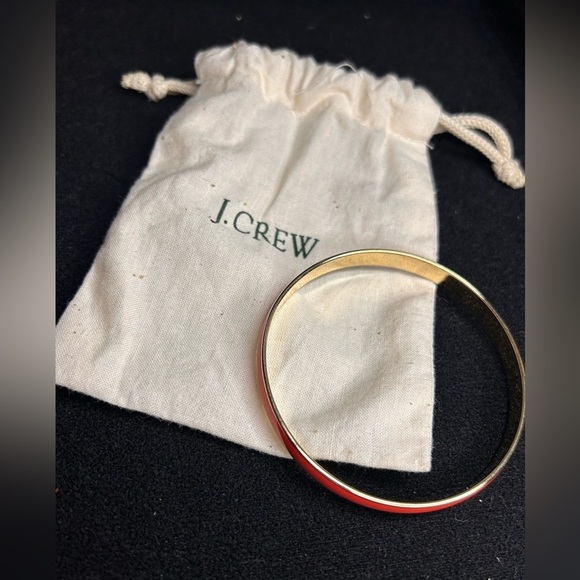 NWT- J.Crew Orange and Gold Enamel Bangle Bracelet-dustbag included - Picture 2 of 2